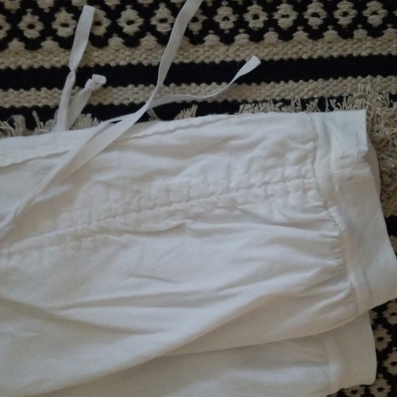 Bebe white ankle tie jogger style linen pabts - Picture 6 of 8